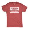 Mens Funny T Shirts Sorry I Forgot Your Name Sarcastic Graphic Novelty Tee for