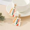 Fashionable Oil Painting Irregular Print Earrings