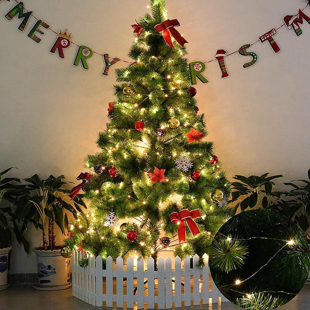 10M/50M/200M LED Green Wire String Lights Christmas Fairy Lights Garland With Remote Outdoor Christmas Tree Decor Lights For New Year Party Home Patio