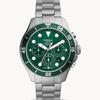 Men's Chronograph Quartz Silver Stainless Steel Green Dial 46mm Watch FS5726