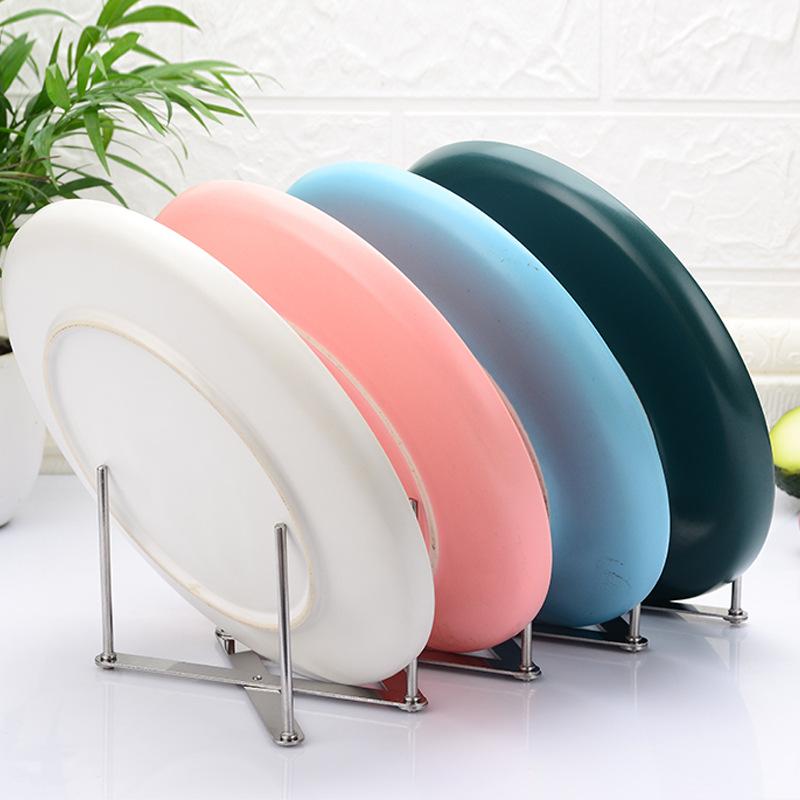 1PC Storage Tray Kitchen Organizer Pot Lid Rack Extended Stainless Steel Plate Holder Shelf Cooking Dish Tray Stand Accessories