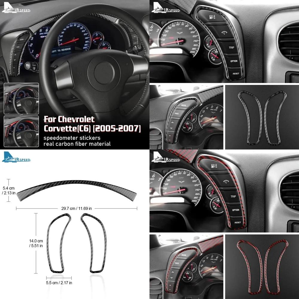 Real Soft Carbon Fiber Sticker for Chevrolet Corvette C6 2005 2006 2007 2008 2009 2010 2011 2012 2013 Car Dashboard Speedometer