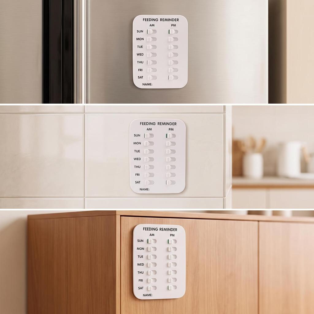 Pet Feeding Reminder Compact with Name Slot Easy to Read