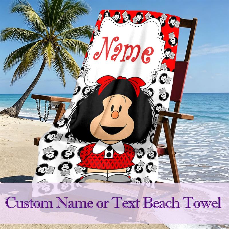 Mafalda Beach Towel Suitable for Travel, Outdoor Activities, Swimming Pools, Yoga, Surfing, Camping, Hiking, Gym