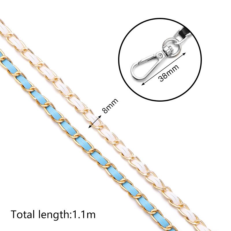 PU Leather Metal Chain Crossbody Shoulder Portable Aluminum Bag Chain Straps For DIY Clothing Handbags Decoration Accessories