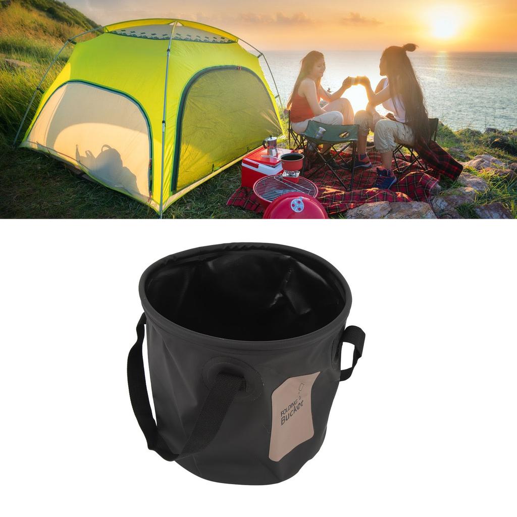 Collapsible Bucket 10L High Temperature Resistant Portable Folding Water Bucket with Handle for Camping Fishing Picnic