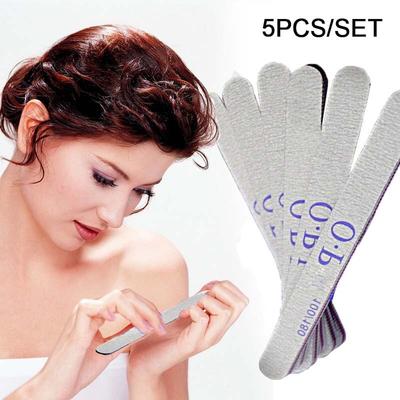 5 sztuk/zestaw 100/180 papier ścierny pilnik do paznokci do paznokci żelowych 180/240 profesjonalny Manicure bufor Pedicure dwustronny zestaw przyborów do paznokci