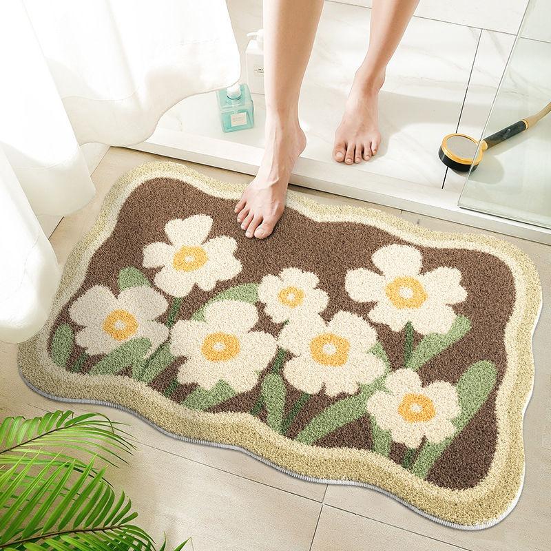 Badezimmer saugfähiger Teppich verdickt Imitatkashmir Schlafzimmer Badezimmer rutschfeste Fußmatte Badezimmer saugfähige Bodenmatte