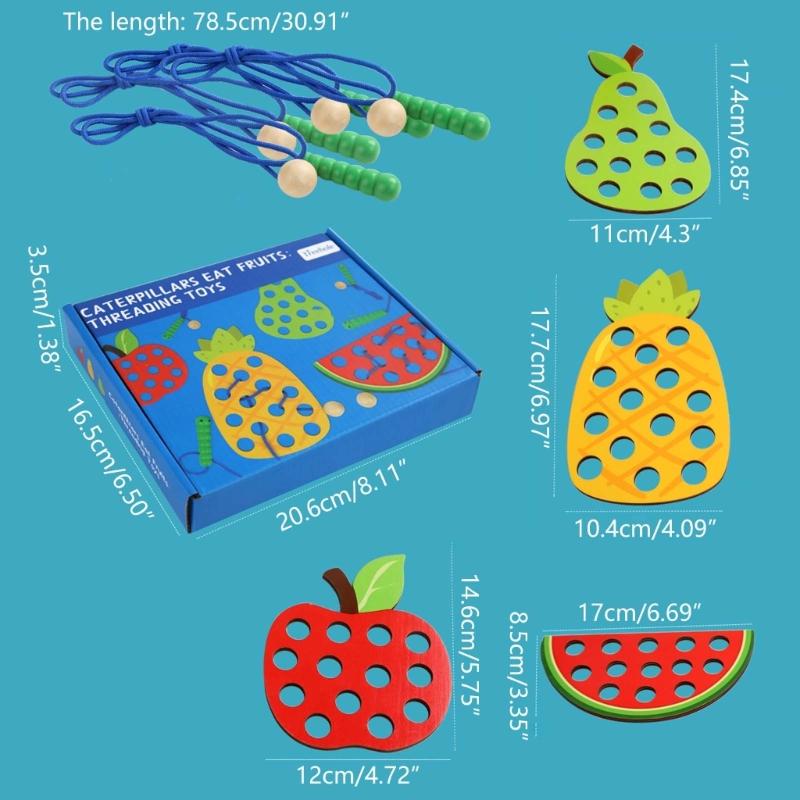 

Игрушка со шнуровкой, гусеницы, игра с фруктами, мелкая моторика, Монтессори, развивающие игрушки для детей, подарок