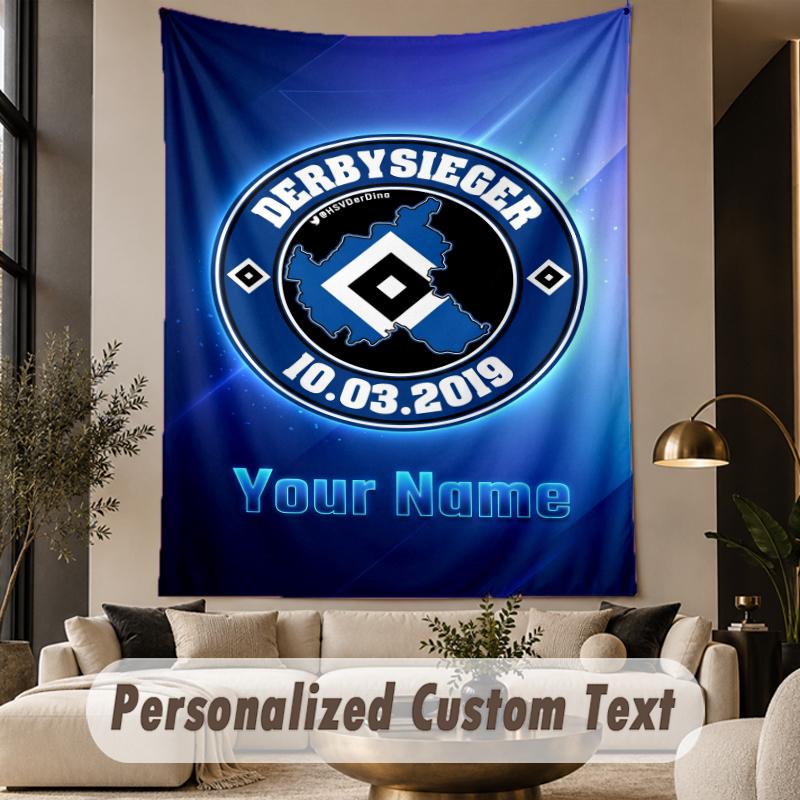 Custom Text Tapestry Hamburger SV Print Wall Tapestry Indoor Living Room Wall Decor