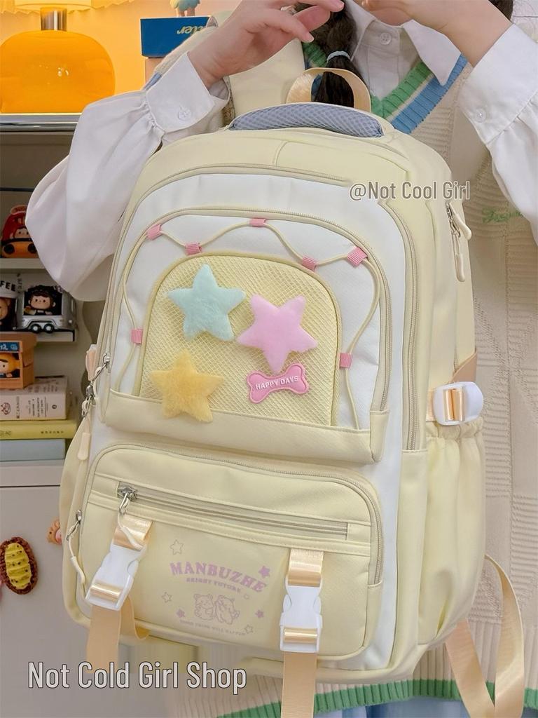 Large Capacity College Style Backpack for Girls - Cute School Bag for Middle & High School Students