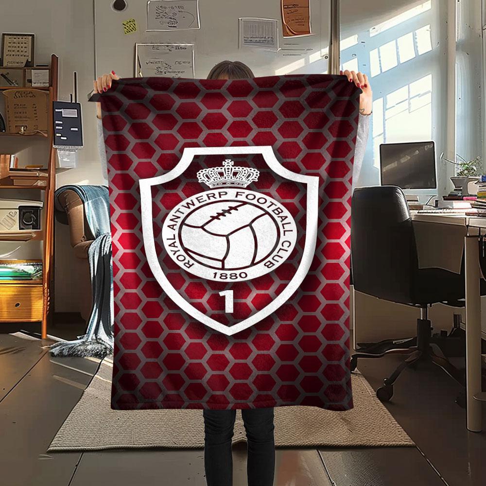 1PC Royal Antwerp FC Patterned Flannel Blanket Suitable For All Seasons for Home Decor Warmth and Comfort Gifts Holiday Present