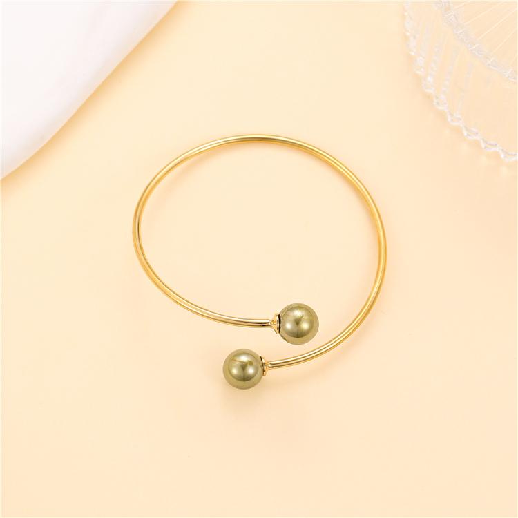 New Design Simple Stylish 18K Gold Colored Pearl Jewelry Adjustable Bracelet for Women