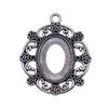 Oval Bezel Pendant Setting With Bail Fit 18x25mm Cabochon Blank Bases Tray