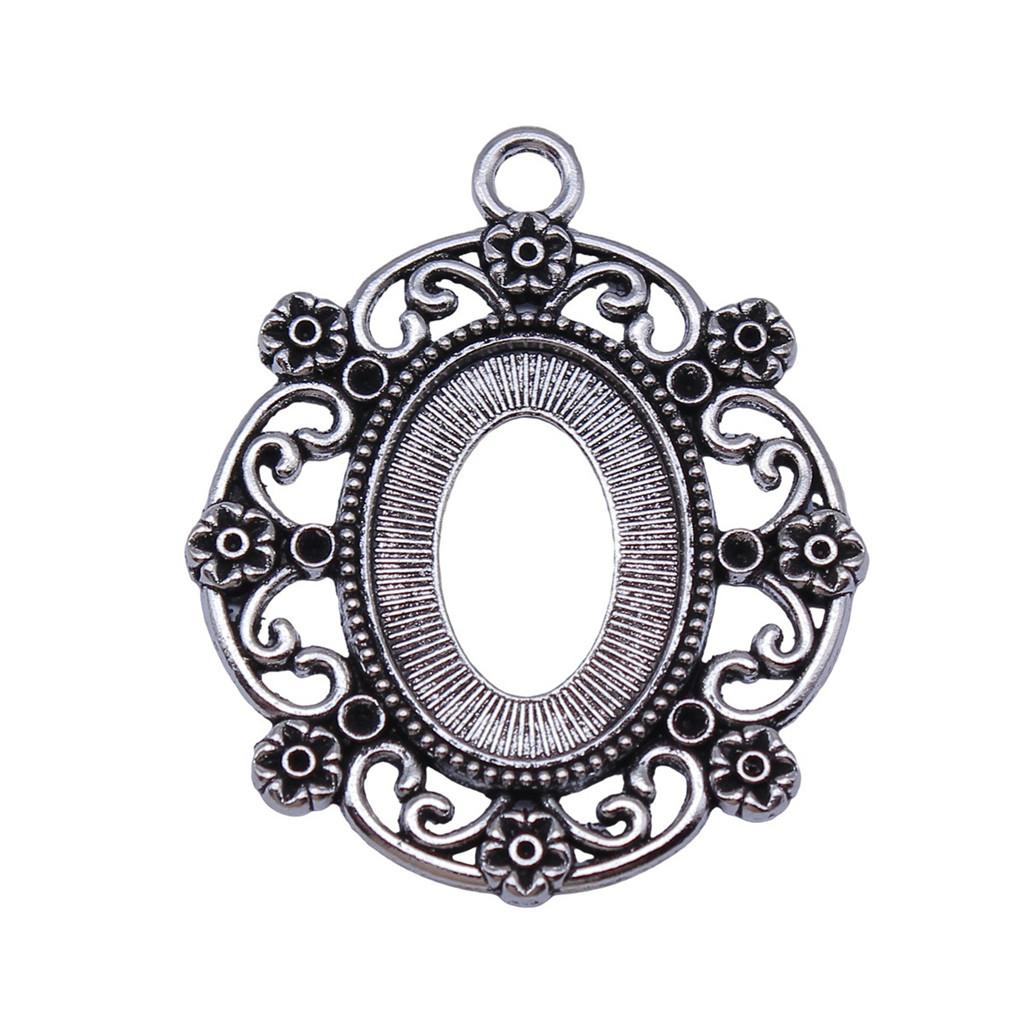 Oval Bezel Pendant Setting With Bail Fit 18x25mm Cabochon Blank Bases Tray