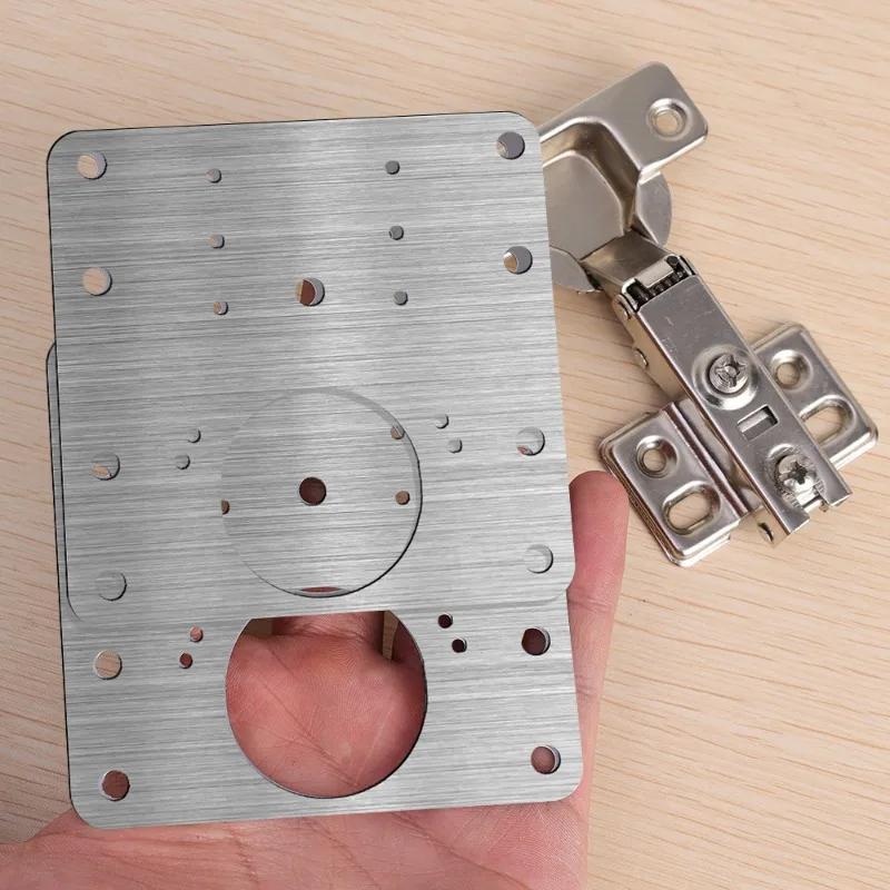 2/10Sets Hinge Repair Plate Kitchen Cabinet Door Hinges Mounting Plate with Screw Flat Fixing Brackets Furniture Hardware Tools