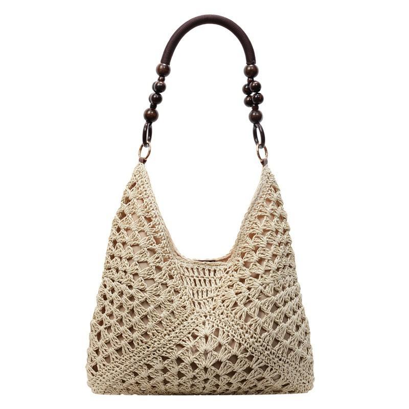 Bag Korean Shoulder Fashionable Female Daily Commuting All-matching Straw Woven Girls  bag 36x8x35