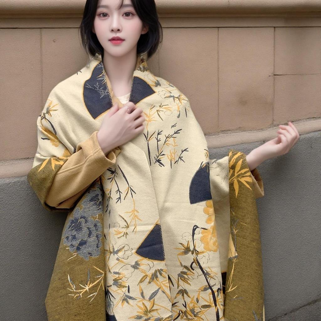 Liu Yifei Langer Schal Damen Winter Halswärmer - Hochwertiger Kaschmir-Imitat Strickschal