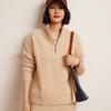 Women's Cashmere Half-Zip Hoodie Sweater - 2024 Autumn/Winter Collection
