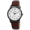 Men's Watch - Classic - 40 Mm Case - Quartz Movement - Brown Faux Leather Strap