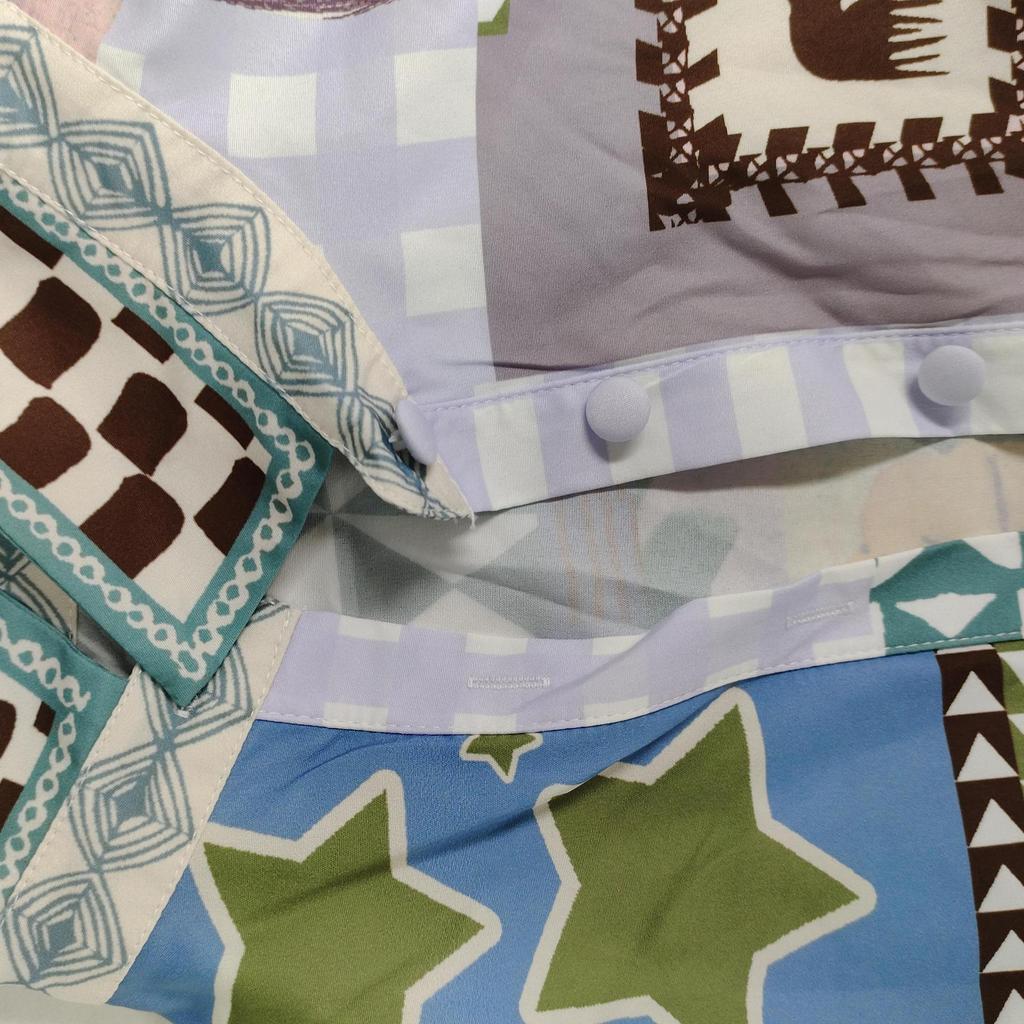 Women'S New Elegant Turn-Down Collar Tops Printed Loose Long Sleeve Shirt