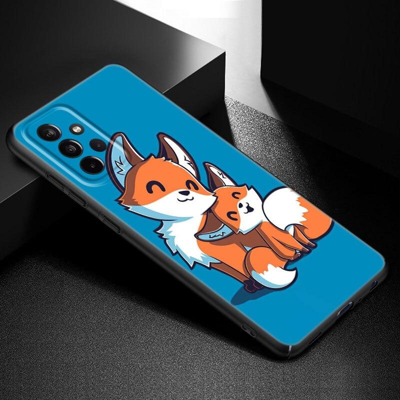Roztomilé kreslené pouzdro na telefon Animal Fox pro Samsung Galaxy A21 A30 A50 A52 S A13 A22 A32 A33 A53 A73 5G A11 A12 A31 A51 A70 A71 A72