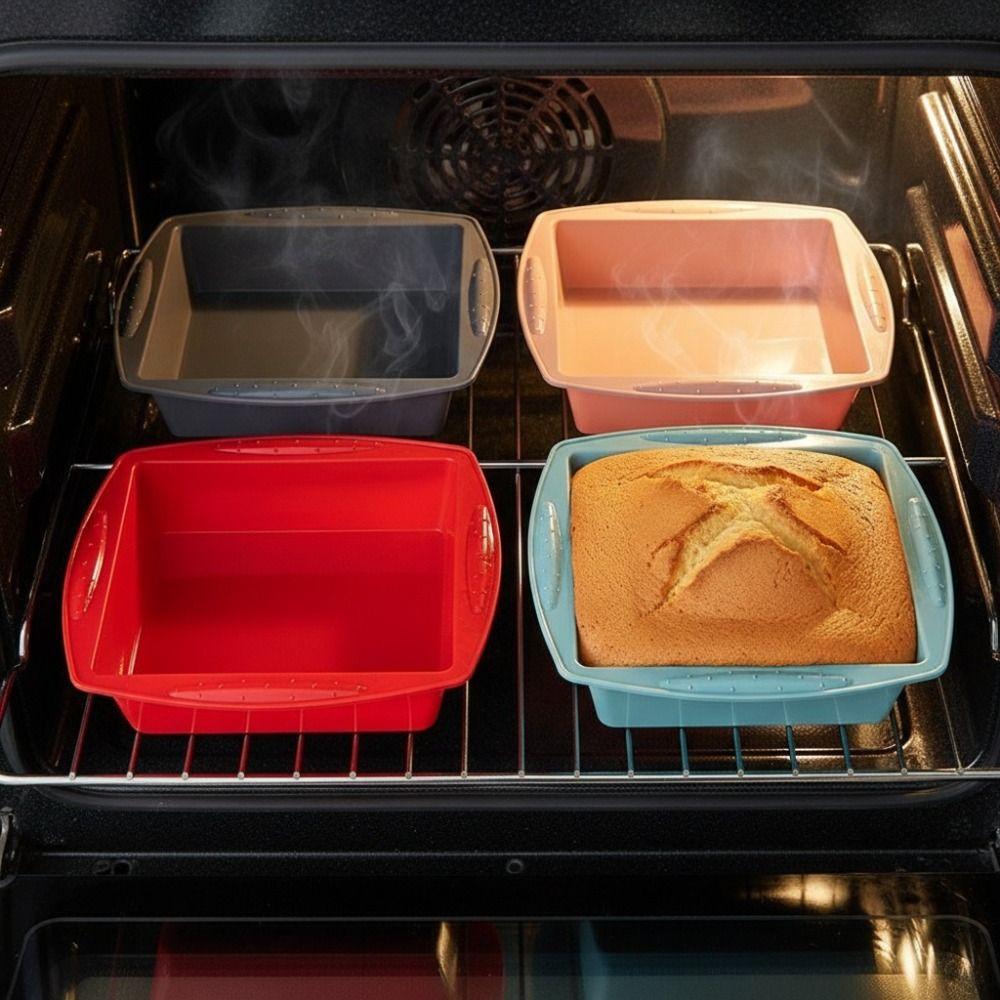 2PCS Heat Resistant Cake Baking Pan Flexible Dessert Baking Mold Multifunctional Bread Mold  Oven