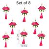 Lotus Decoration Items, 8 Pcs - Pink, Lotus Hangings for Decoration, Mandir Decorations Items, Hanging Decorative Items, Pooja Items, Pooja Decoration