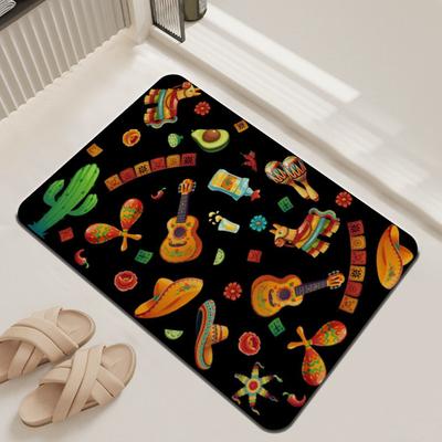 Mexican Style Cow Boy Entrance Door Mat Anti-slip Carpet Hallway Bedroom Living Room Door Mat Bathroom Area Rugs Decoration