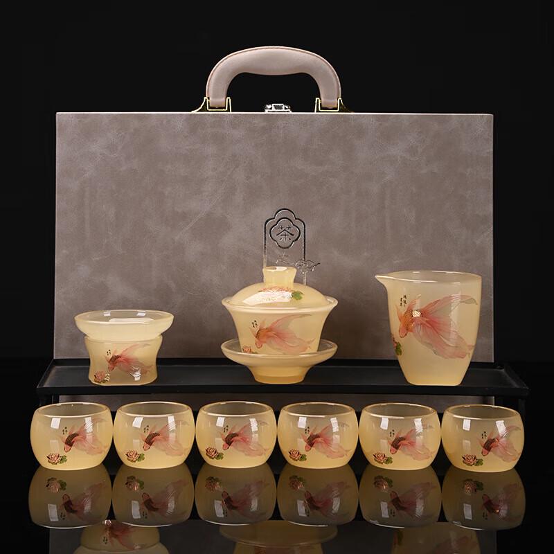 Chaxun Dehua Glazed Kung Fu Tea Set - 14-Piece Gift Box