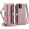 For iPhone 11 Case CASEME C39 RFID Blocking Zipper Wallet Stand Leather Cover with Strap