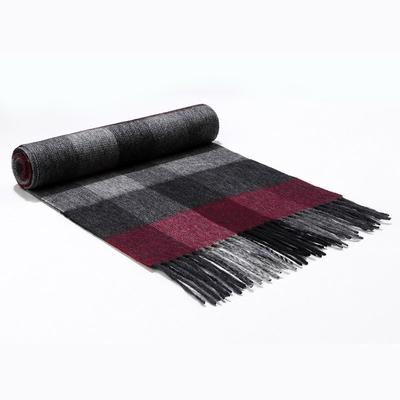 Pure Wool Scarf, Autumn and Winter Scarf, Warp Knitted Classic Plaid Warm Lamb Wool Scarf, Unisex