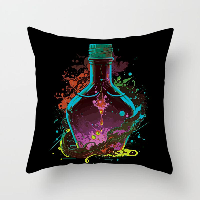 Fashion magic bottle pillowcase decoration printing square  car sofa fashion cushion cover 45*45cm home improvement