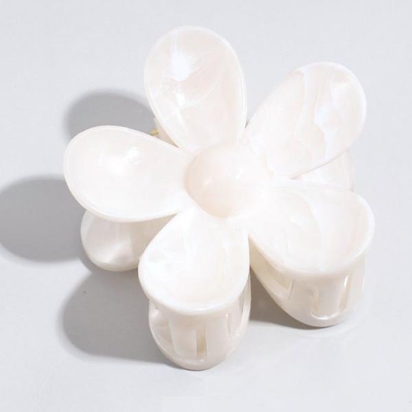 Ecarla Hair Clip Flower Marble White Sp379B