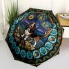 Glass Adventure Dog pattern umbrella, portable and foldable design, 8 ribs, a casual accessory for Halloween, Christmas, and birthday gifts.