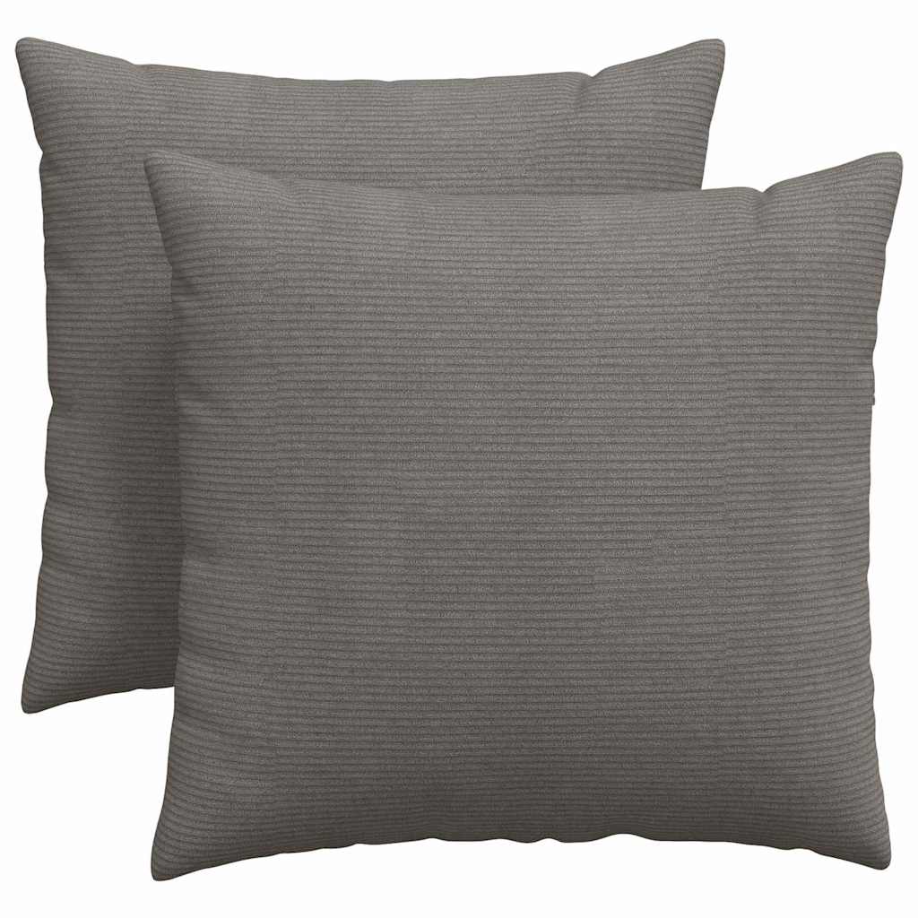 Sofa Cushions 2 Pieces Light Grey 45 X 45 Cm Corduroy Fabric