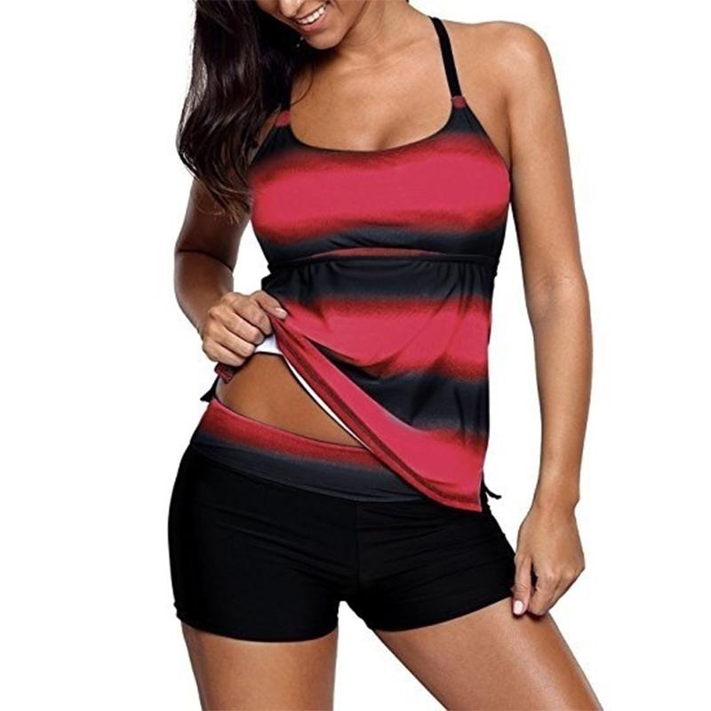 

Женские купальники танкини, купальник из 2 предметов, градиентный синий, отпускные купальные костюмы, бретельки для красивой спины 8XL