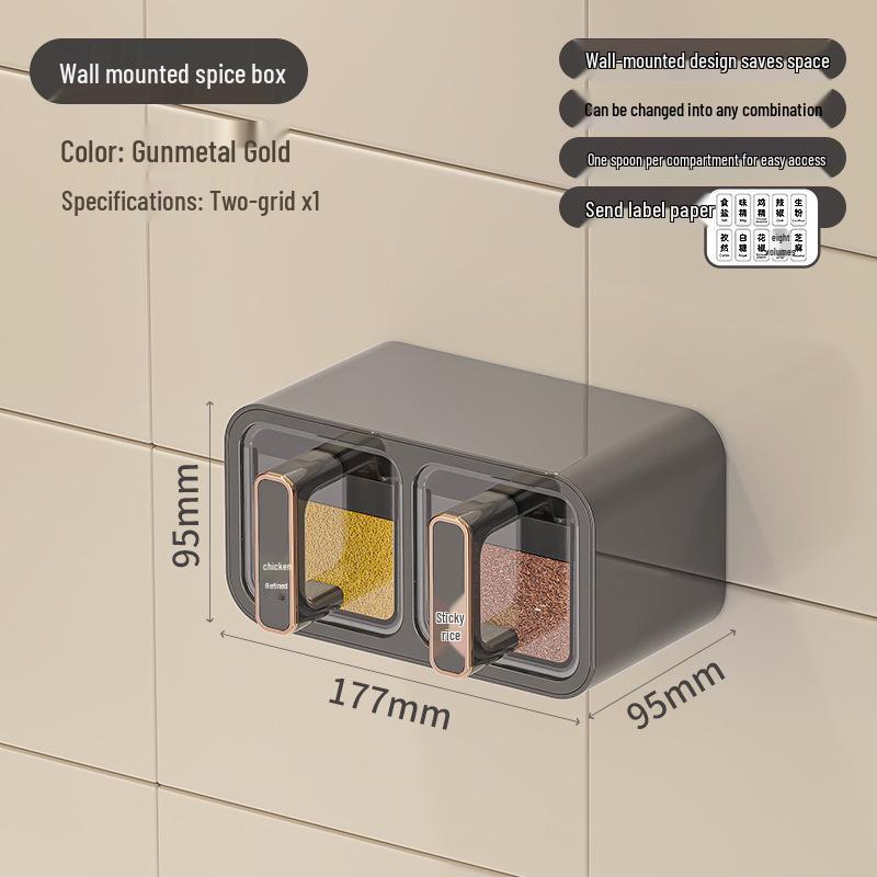 Wall-Mounted Moisture-Proof Kitchen Seasoning Storage Box and Rack