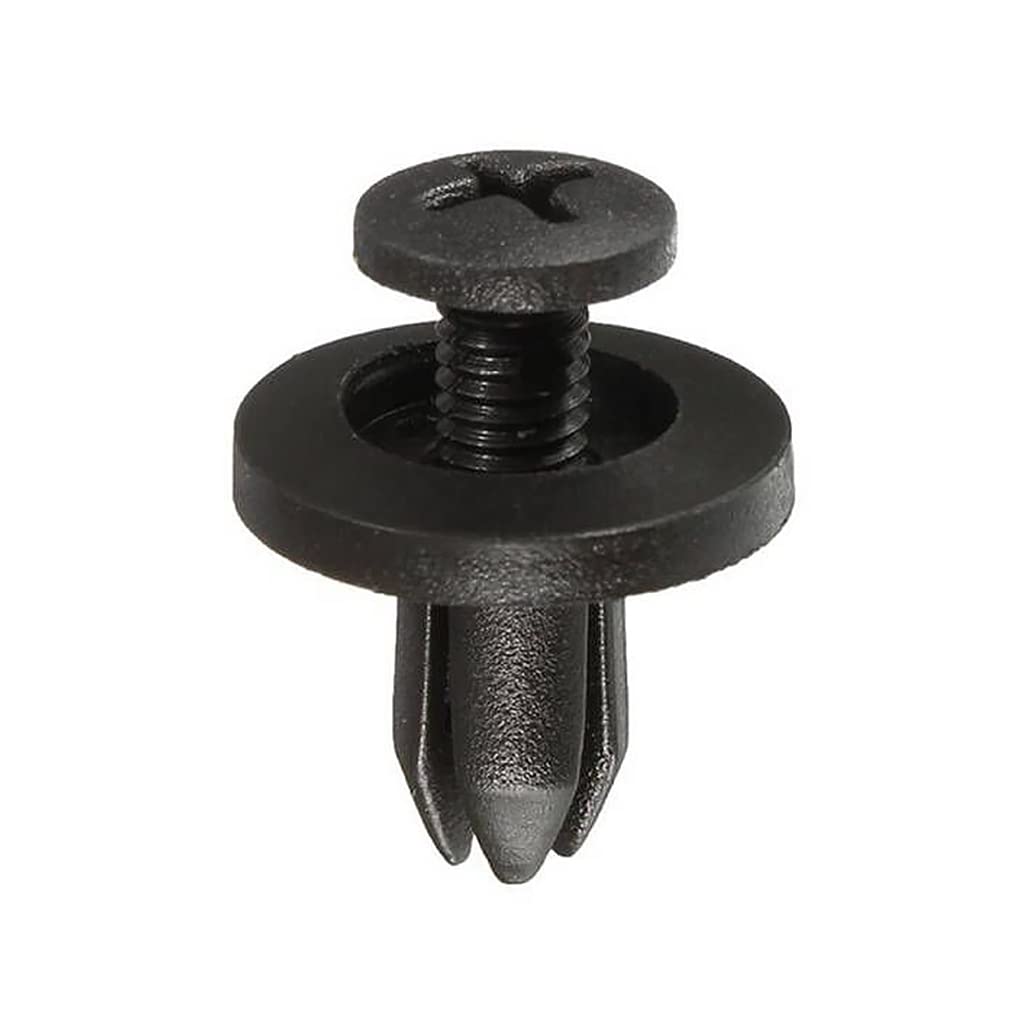 YWLiHcme 50pcs Universal Car Fender Retainer Plastic Clip Portable Vehicle Fastener Rivets 6mm Hole Automotive Push Pins