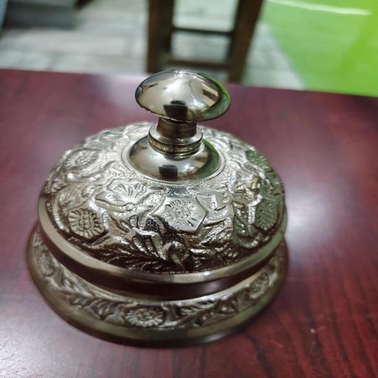 Victorian Style Brass Desk Bell, 12.7 cm Ornate Hotels Reception Counter Bell Restaurants, Cafes Service Counters Schools Offices Gift