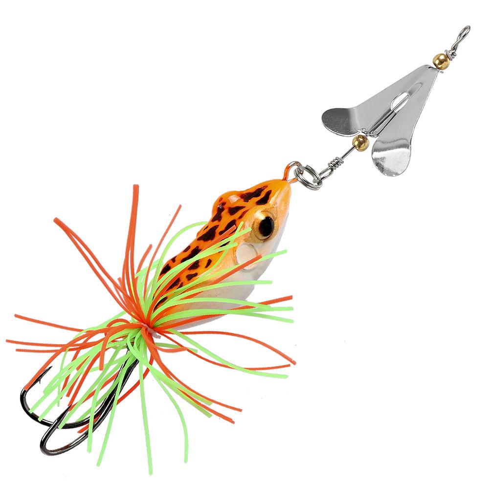 

Thai Style 13.5cm Rotating Sequin Fake Fishing Lure 10.3g Floating Long Casting Frog BaSnakehead Special Hard Bait for Angling 13.5cm 10.3g