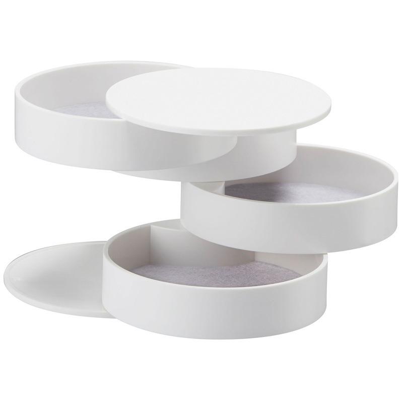 Nordic Rotating Creative Simple Girls Desktop Jewelry Box, Small Accessories Bracelet Headrope Finishing Multi-layer Storage Box