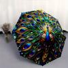 1pc Stained Glass Peacock Automatic Opening and Closing Umbrella - Suitable for Various Occasions, Outdoor Activities, Lightweight and Durable Automat