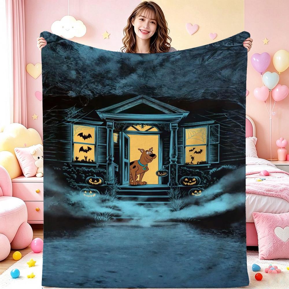 Scoobydoo Mystery Machine Anime Cartoon Flannel Blanket Comfortable Skinfriendly Throw Blanket For Bedroom Bed Sofa Home Decor Christmas Gift