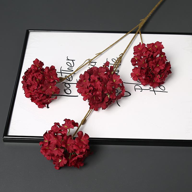 Vierhoofdige Sneeuwvlok Hortensia Kunstbloemstuk voor Bruiloften, Landschapsarchitectuur, Hotel Decoratie en Artistieke Displays.