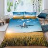 3D Airplane Pattern Bedding Set, Down Duvet Cover with Pillowcase, Single Double Bed, Queen King, Full Size Home Decoration Gift