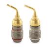 Nakamichi FanLock Excel Series 24k Gold Plated 2mm Pin Plug Banana Spring Clip 10 AWG 18 AWG Gauge Size 4mm for Speaker Amplifier Stereo Home Theater