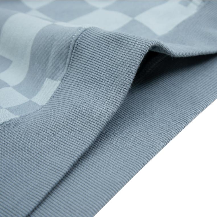 Vans Letter Logo Irregular Checkerboard Hoodie Unisex hoodies Denim-Blue VN0A7YIZYA1