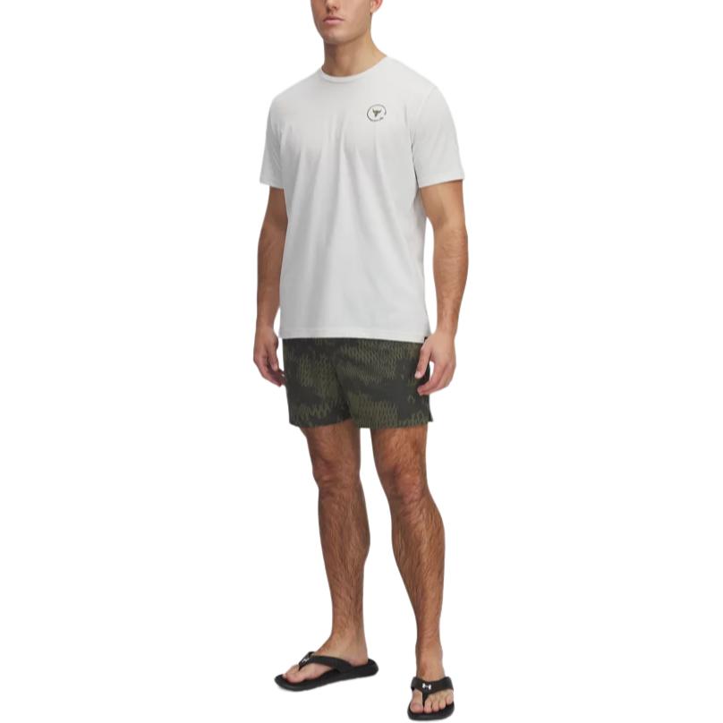 Under Armour Project Rock Iso-Chill Moda da Esterno Estetica Semplice Fresco Trendy Pantaloncini Casual Pantaloncini da Uomo Verde 1390012-390
