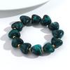 New Acrylic Heart Beaded Elastic Bracelet for Women Trendy Multicolor Resin Love Handmade Bracelets Valentine's Day Jewelry Gift